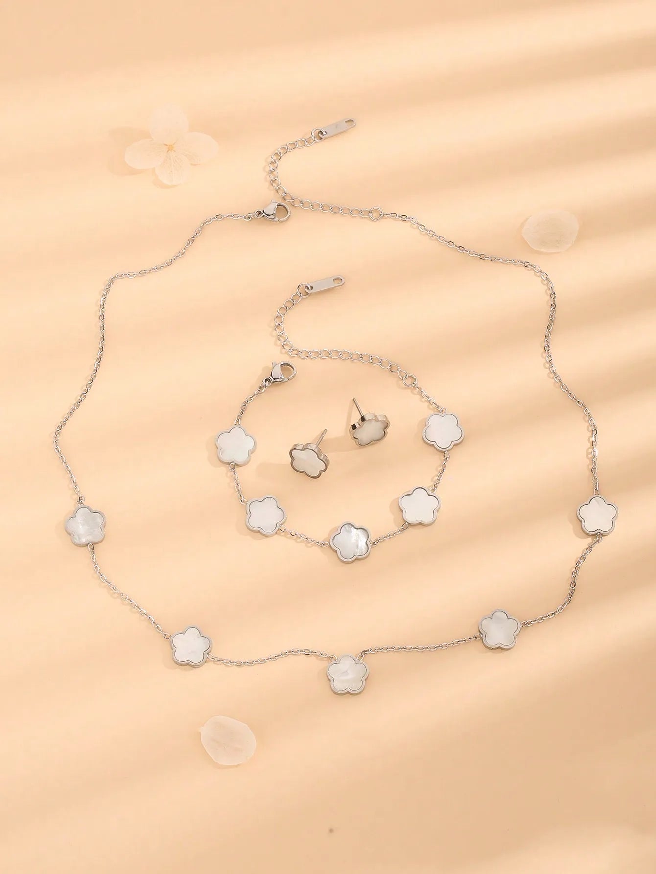 Conjunto Trevo em Aço Inoxidável (100% a prova d'água)