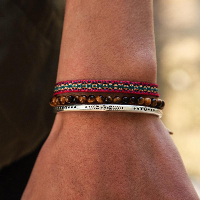 Conjunto Budista 2 Pulseiras + Bracelete em Aço - Juízo - Purità Joias